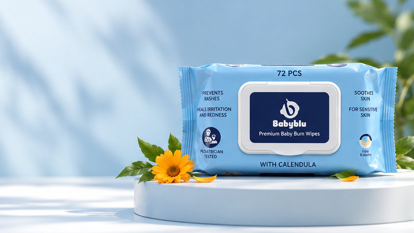 Babyblu Calendula Wipes | For Bums | Pack of 3