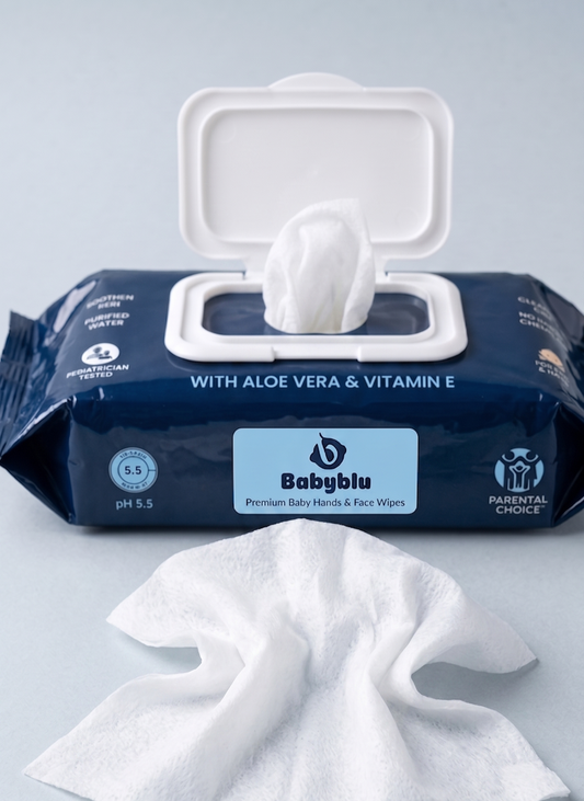 Babyblu Aloevera and Vitamin E Wipes | For hands & Face | Pack of 3